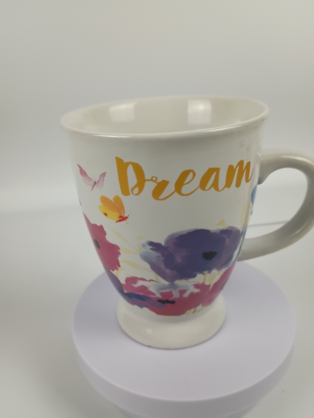 Floral 'Dream' Ceramic Mug in White with Multicolor Flowers